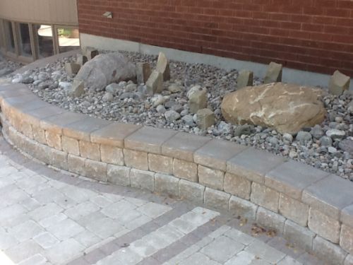Retaining Wall with River stones